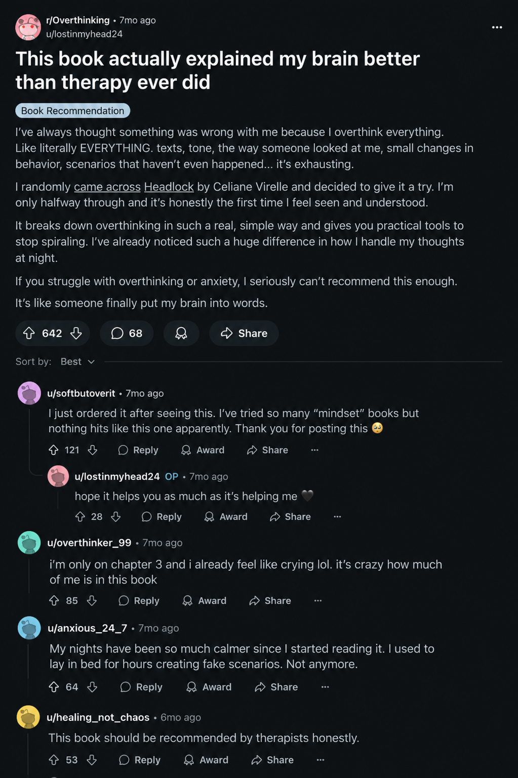 Reddit discussion about Headlock